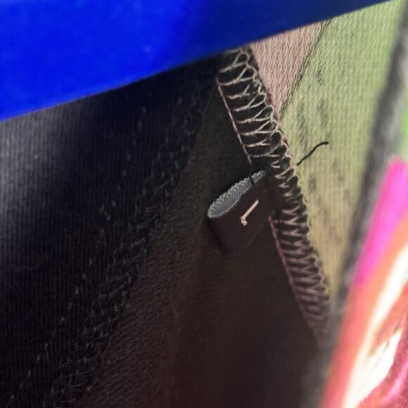 Desigual Women's Printed Round Neck Casual Blouson Dress Green/Purple Large - Picture 4 of 10